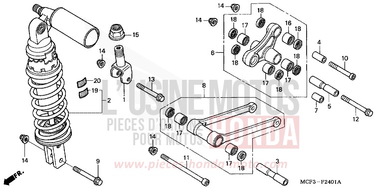 REAR CUSHION (VTR1000SP2/3/4/5/6) for VTR1000 SP-2 ROSS WHITE (NH196B) from 2002